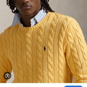 NWT boys yellow cable knit Ralph Lauren polo sweater